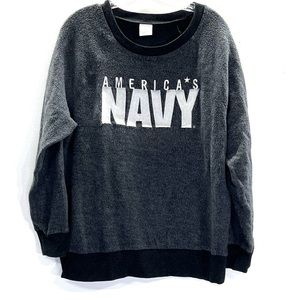 Victoria Secret Pink With 5th Ocean Stitched America’s Navy Sweater - Size M